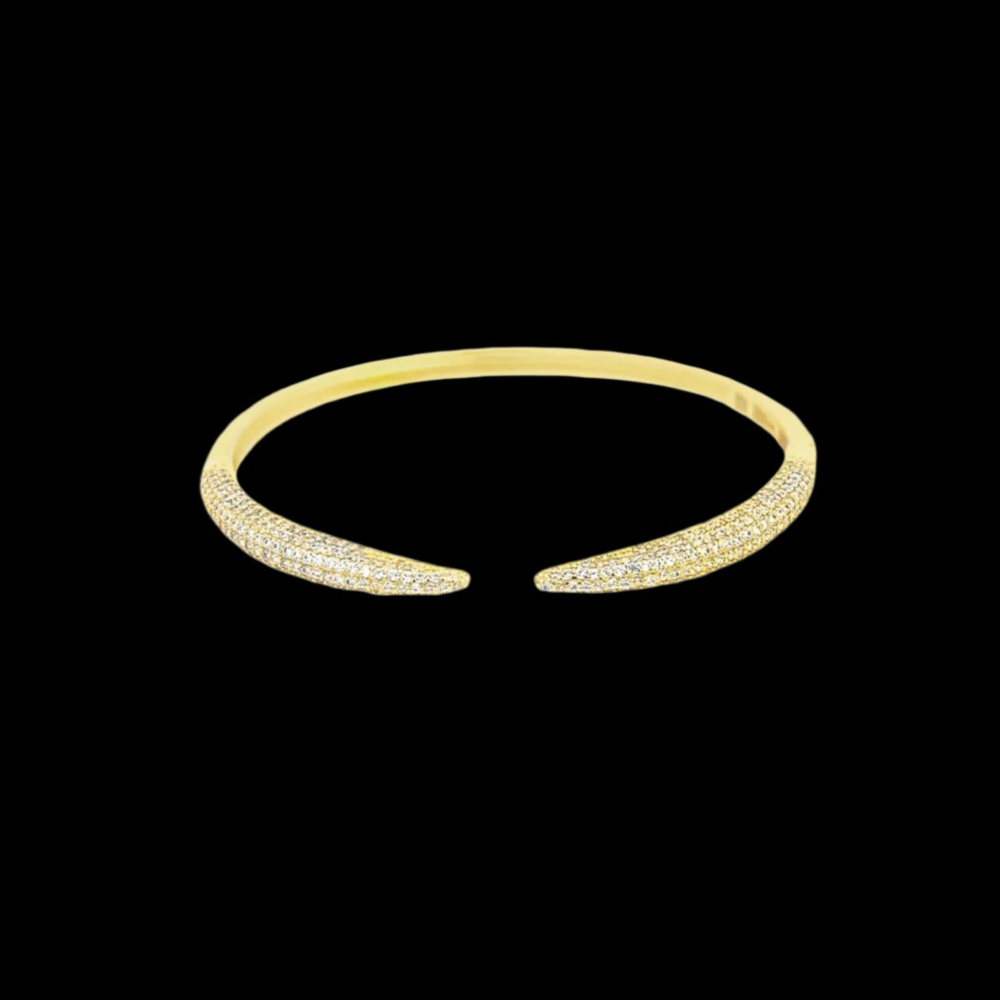 Gold and Pave Bangle Bracelet