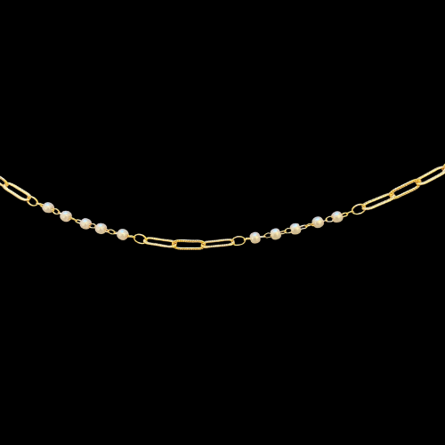 Paperclip pearl choker