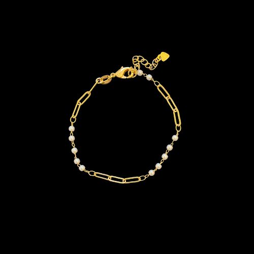 Paperclip pearl bracelet