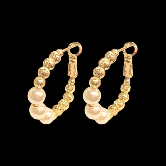 Pearl Hoop Earrings